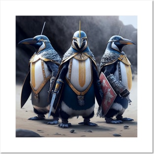 Knights of the Arctic: Penguin Trio Battles On Posters and Art